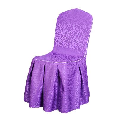 China High Quality Durable Classic Jacquard Damask Seat Covers Polyester Classic Chair Covers Pleats For Banquet Wedding for sale