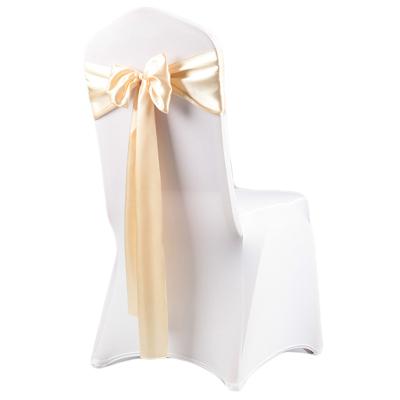 China Durable factory cheap wedding party event decoration plain dyed satin chair sashes bows on sale for sale