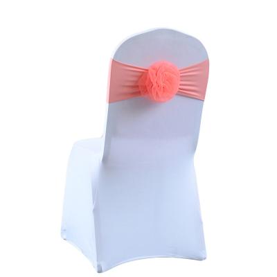 China Wholesale Cheap Durable Polyester Spandex Chair Bands Stretch Party Wedding Decoration Chair Cover Sash for sale