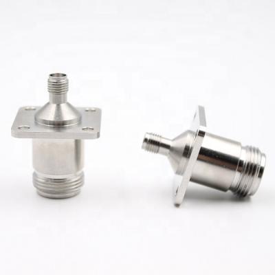 China High Quality Hot Selling RF Connector Adapter N Series Female To SMA Female Flange RF Coxial Adapter Stainless Steel N-SMA-KFKG for sale