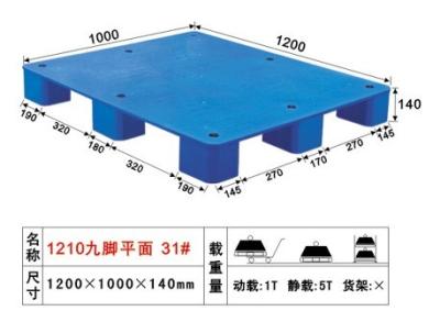 China Custom Built Reinforced Heavy Duty Plastic Pallets QC3144 1200mm*1000mm*140mm for sale