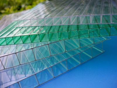 China Impact Resistance Greenhouse 6mm Twin Wall Polycarbonate Sheet With UV Coated for sale