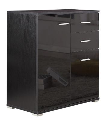 China Eco - Friendly High Gloss Black Cupboard Cabinet Drawers Sideboard Storage Cabinet for sale