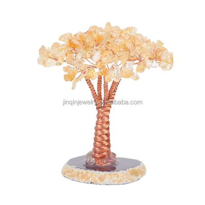 China China New high-grade natural citrine quartz crystal tree agate slice base crystal tree holiday decoration supplies for sale