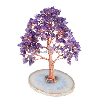 China China Manufacturers sell new agate chips, medium size, office desk, home decorations, gifts, natural crystals Zhaocai tree ornaments for sale