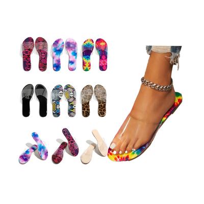 China Fashion trend Superstarer summer girl slippers bling transparent slippers ladies flat clear slides freeze sandals for sale