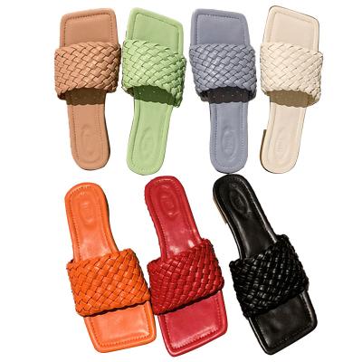 China Fashion Women's Colorful Woven Flat Casual Sandals Statistical Institute of Fashion Trend Superstarer Summer Sandals and Slippers for sale