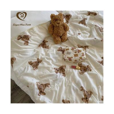 China Nondisposable Super Soft Cartoon Bear Blanket Songmai Baby Comforter Blanket Babies Summer Bedding Thin Kids Soft Bed Newborn Sleep Accessories for sale