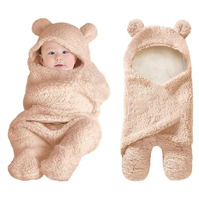 China Anti-Static Newborn Receiving Blanket , Baby Sleep Wrap Cotton+Sherpa Fleece Blanket Wrap , Soft, Warm And Breathable for sale