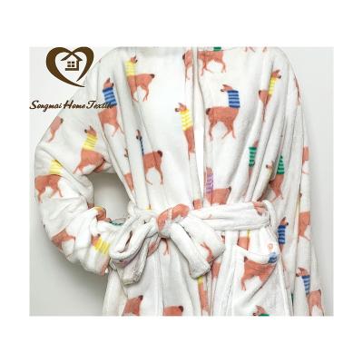 China Customized style pattern color weight material high quality soft touch printing cute bathrobe for sale