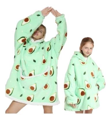 China Anti-Static Printing Wearable Blanket, Hoodie Blanket For Adults Kids, Oversized Sweatshirt Blanket With Pockets for sale