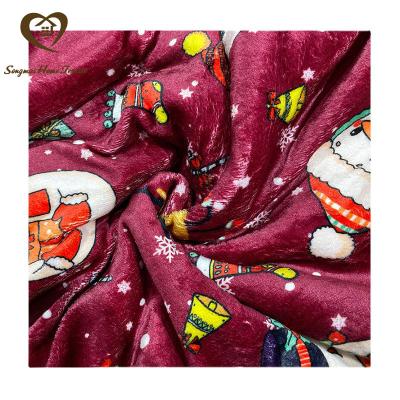 China Sustainable RTS Or Customized Merry Christmas Double Layer Double Sided Blanket Flannel And Lambswool Blanket For Christmas for sale