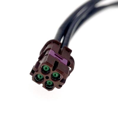 China YJ 4pin Mini Fakra Female Mate-axe F code to Female Fakra code car wireless D signal cable L=1M YJ-T-GM-1F4F-FD for sale