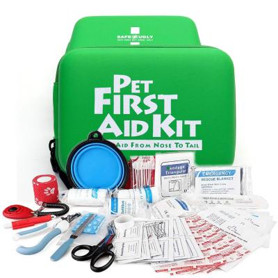 China High Quality 90 Piece Pet First Aid Kit Bag Gray Chinese ISO Supply With Supplies for sale