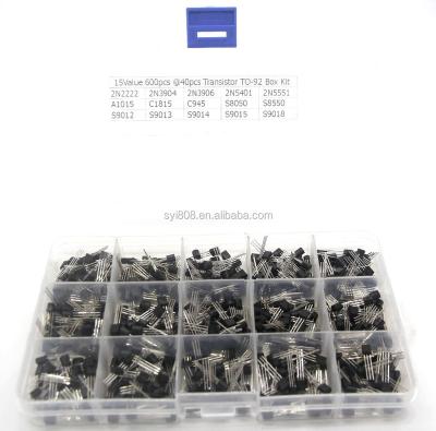 China New 15 Value 600pcs Transistor TO-92 Transistor Assortment Box Kit 15 Value 600pcs Transistor for sale