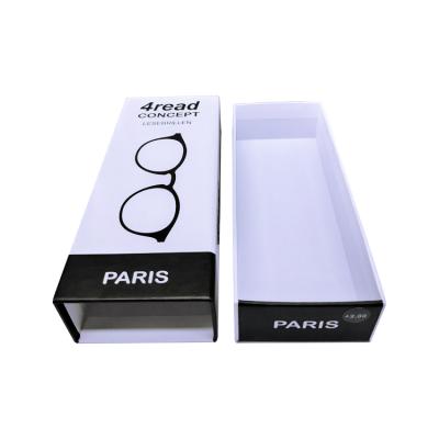 China Custom Luxury Gift Packaging Sunglasses Sliding Cardboard Box Glass Drawer Type Eyewear Storage Box Eyewear Case Slide Out Packaging Boxes for sale