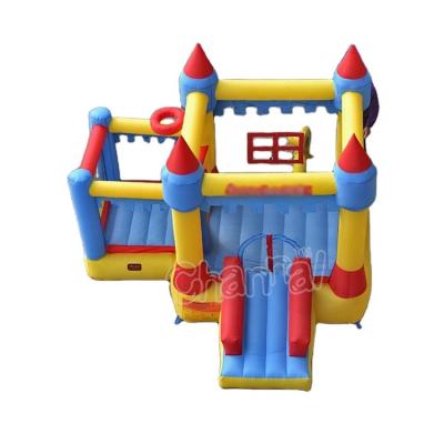 China Wholesale Nylon Small Child Ball Pond Play Toy Inflatable Home Bounce House Castle With Basketball Hoop for sale