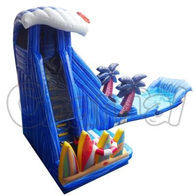 China New Design Outdoor PVC Tarpaulin Blue Commercial Inflatable PVC Water Slide Kids Play Slide For Summer for sale