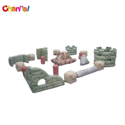 China PVC 18 Pieces Inflatable Paintball Tank Wall Military Inflatable Bunker For Sale for sale