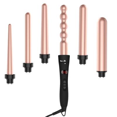 China Interchangeable Barrels Curling Iron Instant Heat Up Curling Wand Set with Interchangeable Barrels Ceramic Hair Curler for sale