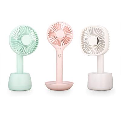 China Hotel Base For Use On Desk 3Speeds Promotional Portable Usb Rechargeable Mini Hand Fan for sale