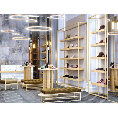 China Modern And Fashion Customized Wooden Shoe Store Display Showcase for sale