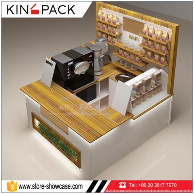 China Upcoming modern and new fashion square worked food kiosk with LED lights for retial store for sale