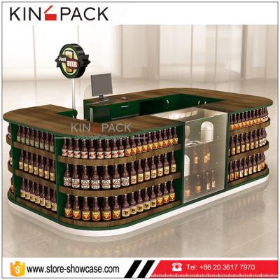 China Customized Modern And Fashion Wooden Display Stand Beer Mall Kiosk For Beer Shows for sale