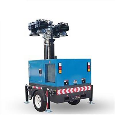 China 130 Manual High Mast Mobile Vehicle Mounted Diesel Light Tower for sale