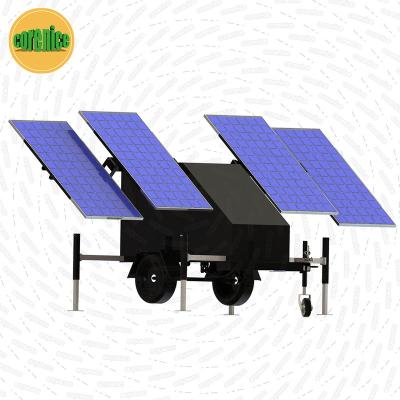 China Security Industrial Mobile Solar Power Car Powered Surveillance Solar Trailer for sale