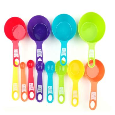 China Viable Color PP Measuring Cup 12piece Plastic Doser Set With Scale Doser Set For Cooking Tool for sale