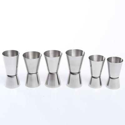 China Sustainable Hot Selling Double Sided Stainless Steel Mini Measuring Cups Mixing Liquor Cup for sale