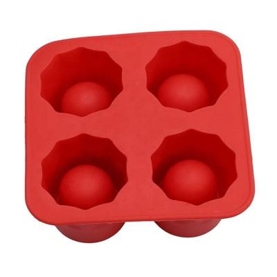 China Custom Viable 4 Hole Shot Glass Cup Shape Popsicle Mold Silicone Ice Cube Tray Ice Cream Jelly Mold for sale