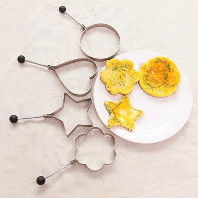 China Viable Thickened Stainless Steel Omelet Mold Heart Round Non-Stick Star Flower Shape Frying Egg Rings for Home Kitchen Fried Egg Tool for sale