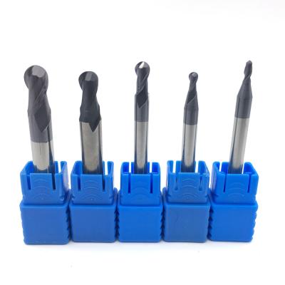 China Tungsten Cobalt Alloy HRC 50 2 Flute Ball Head Tungsten Steel Alloy Coated Milling Cutter Series for sale