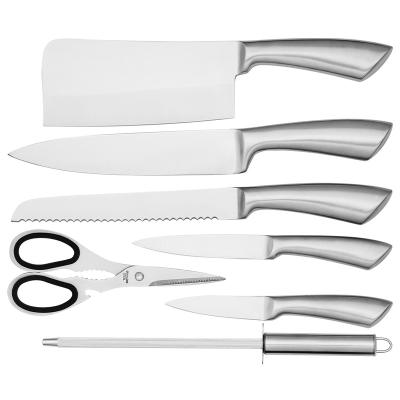 China Viable Kitchen King 7 Pieces Knife Set Chef with Bag Stainless Steel Handle Meat Cleaver Knife Set for sale