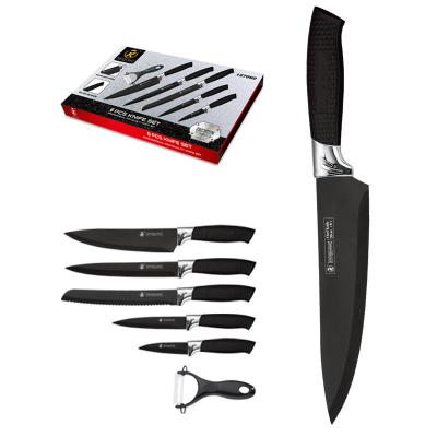 China Viable King 6 Pcs Kitchen Black Oxide Knife Set With Box Pisau Tajam Pisau Set Murah for sale