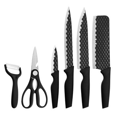 China Viable Kitchen King 6 Piece Chef Knife Set, Japanese Stainless Knife Set Including Peeler and Scissors with Gift Box for Home for sale