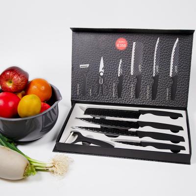 China Sustainable Kitchen Knife Set, 6 Pcs Professional Sharp Chef Box Knife Set With Gift Box, High Carbon Stainless Steel Kitchen Knife for sale