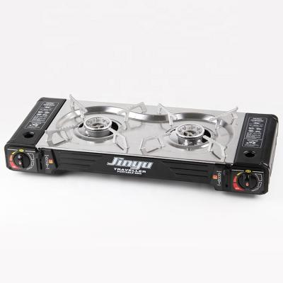 China Portable Outdoor Cooktop Kitchen Gas Stove Cylinder Gas Stove 2 Burner Portable Dual Burner Stove Gas Stove for sale