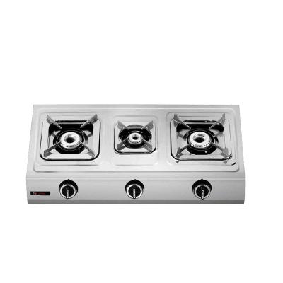 China Hotel Table type 3 burners gas cooker stove with stainless steel gas cooktop oven JY-607 for sale