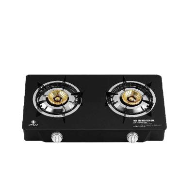 China Hot sales hotel household 2 burner black tempered glass gas stove oven cooktops prices for sale