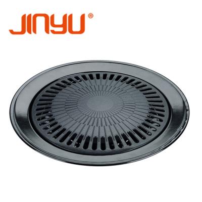 China Easily Assembled High Quality Non-stick Coating Round BBQ Grill Pan for Gas Stove for sale