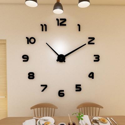 China Nordic Minimalist Style 3D Wall Clock Mirror Digital Pendulum Quartz Needle Antique Living Room Decorations Watches Acrylic Wall Clock for sale