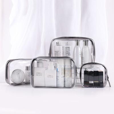 China Sandro Fashion Custom Clear Fashion PVC Makeup Bag Custom Transparent Small Zipper Cosmetic Bag With Logo for sale