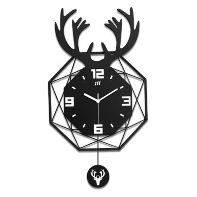 China High Quality 20.9 Inch Factory Outlet Home Bedroom Family Calendars Master Pendulum Clock Decoration Deer for sale