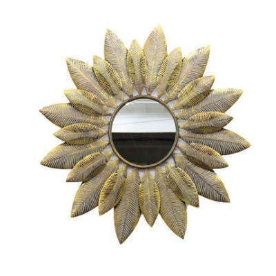 China Newest Modern Wall Art Metal Chrome Mirror Sun Mirror Wall Decor Gold Venetian Wall Mirror for sale