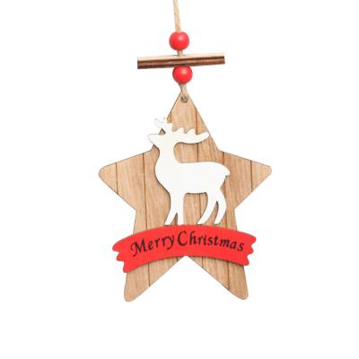 China Gift Christmas Decorations Wood Crafts Three-Dimensional Splicing Painted Pendant Christmas Tree Ornaments for sale