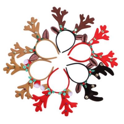 China Sweet Explosions Headdress Amazon Bells Headband Antlers Moose Christmas Head Band For Cute Children's Decorative Gifts for sale