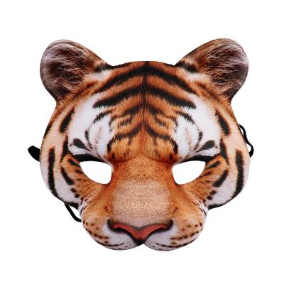 China Halloween Party Supplies SUGAR Wholesale 2021 Halloween Masquerade Carnival Party Cosplay Props Tiger Shaped Animal Mask for sale